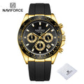 Reloj de pulsera para hombre NAVIFORCE, marca líder, cronógrafo, visualización de fecha y 24 horas, reloj de moda con correa de silicona, multifunción.
