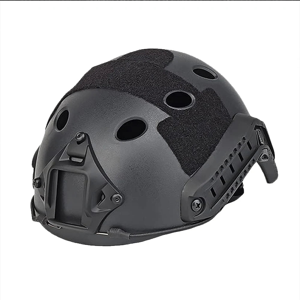 Casco de Cazador de Recompensas Galáctico 6 en 1 con Auriculares, Luz de Señalización, Casco Táctico Rápido, Máscara Futurista, Set de Cosplay de Ciencia Ficción y Airsoft