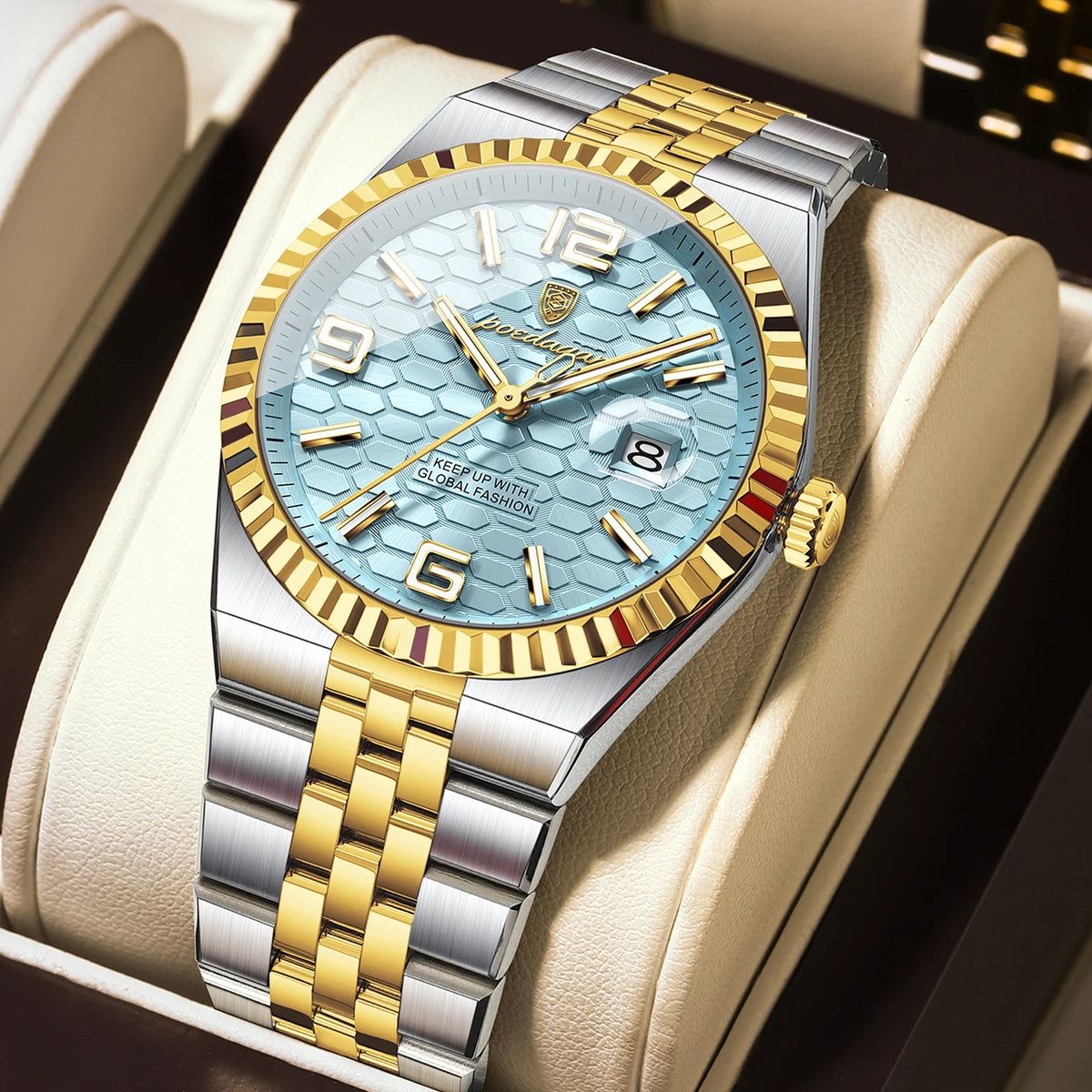 Reloj de hombre original de alta calidad POEDAGAR, resistente al agua, luminoso, con fecha, reloj de lujo para hombre, de acero inoxidable, de cuarzo, incluye caja