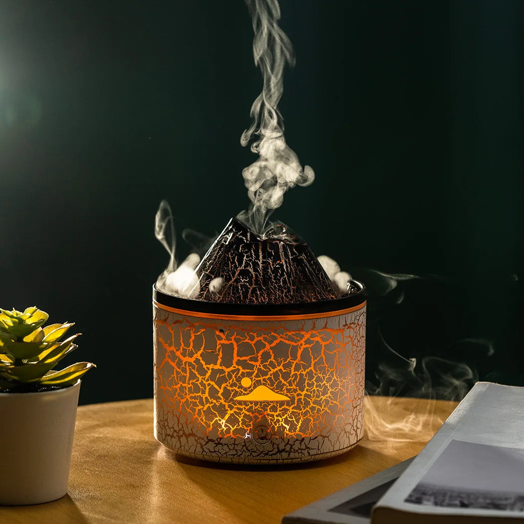 Humidificador de volcán de llama, difusor de Aroma, generador de niebla ultrasónica, nebulizador LED de aceite esencial, difusor de medusas de fuego, fragancia para el hogar