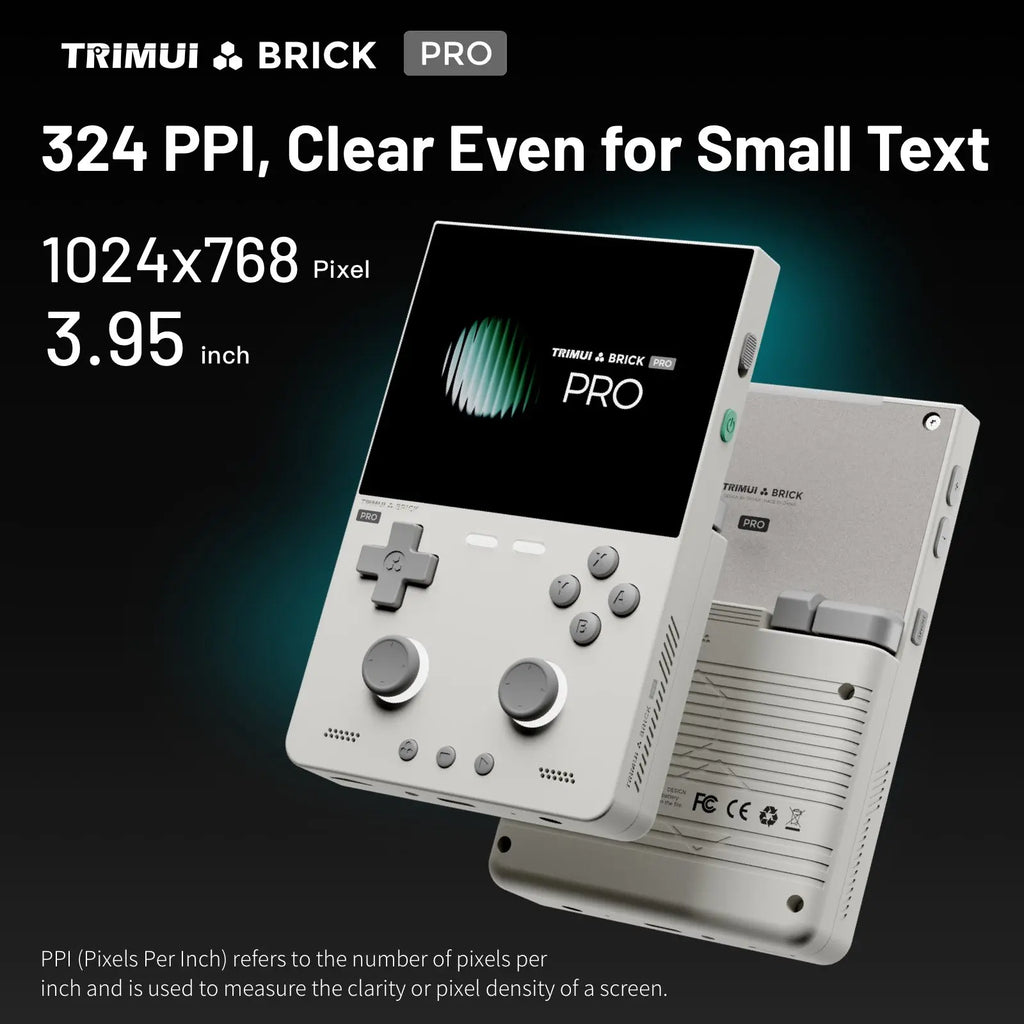 Consola de juegos portátil retro Trimui Brick Pro, construcción CNC unibody, batería de larga duración de 5000 mAh, joysticks de efecto Hall, pantalla IPS de 3.95", emulador Linux, regalo