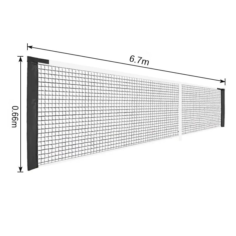 Red de bádminton portátil de 6,7 m x 0,66 m, red deportiva de malla de nailon duradera para entrenamiento de tenis y pickleball en interiores y exteriores