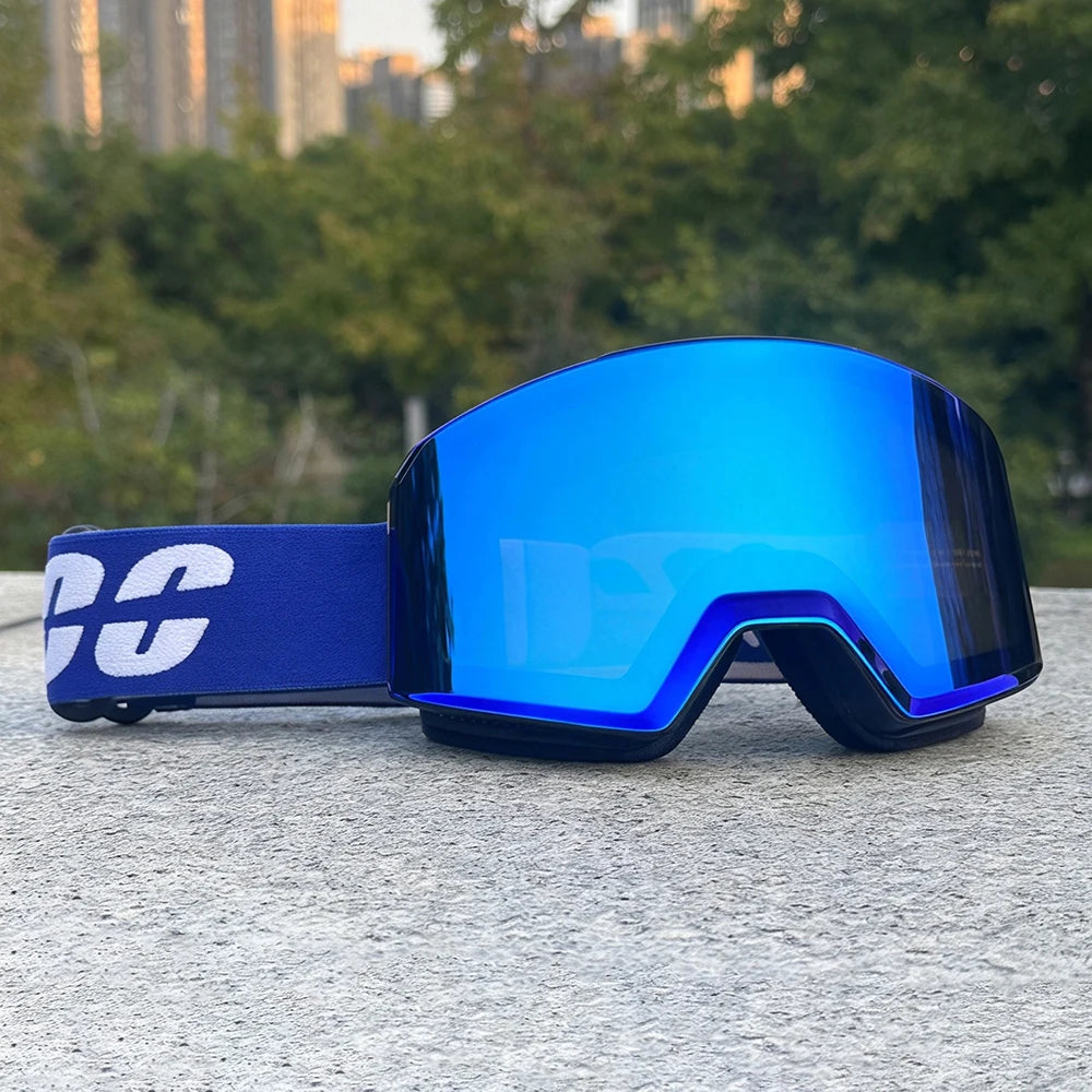 Gafas de esquí profesionales para invierno, con sistema de cambio rápido mediante imán, doble capa, tratamiento antiniebla, para snowboard, para hombres y mujeres.