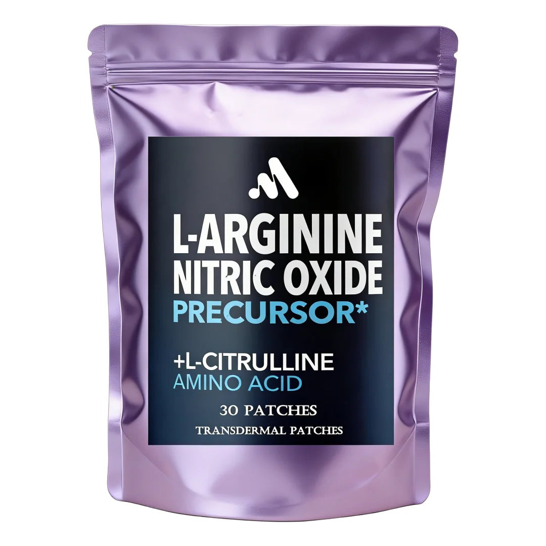 30 Parches de L-Arginina para Hombres, Complejo de L-Citrulina con Parches Transdérmicos