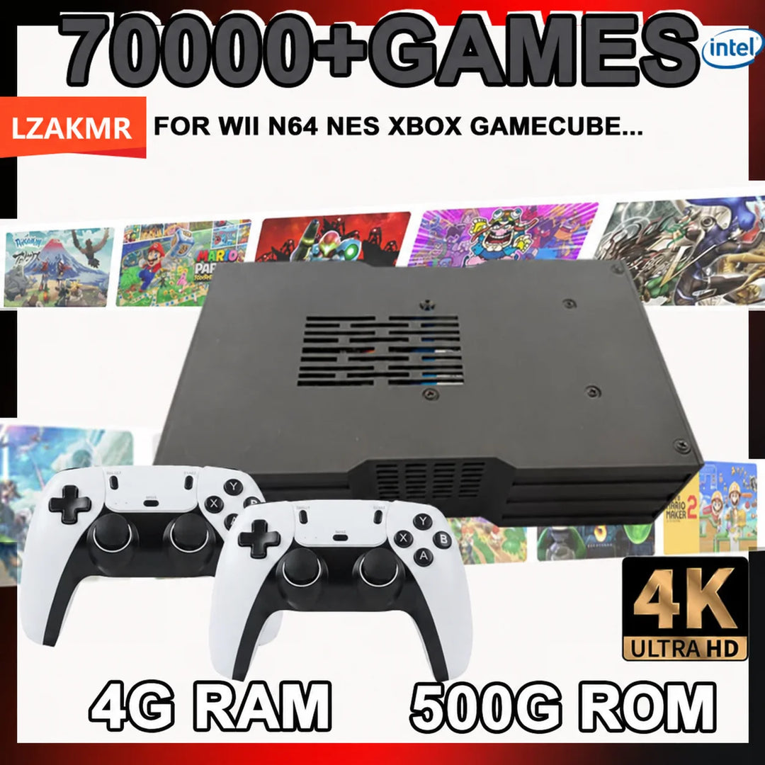 Consola de juegos Super Game X King, 4 GB de RAM, 500 GB de memoria ROM, compatible con Batocera, procesador I3-3110M, más de 70 000 juegos para Wii, PS2, XBOX, PSP y N64, con receptor USB.
