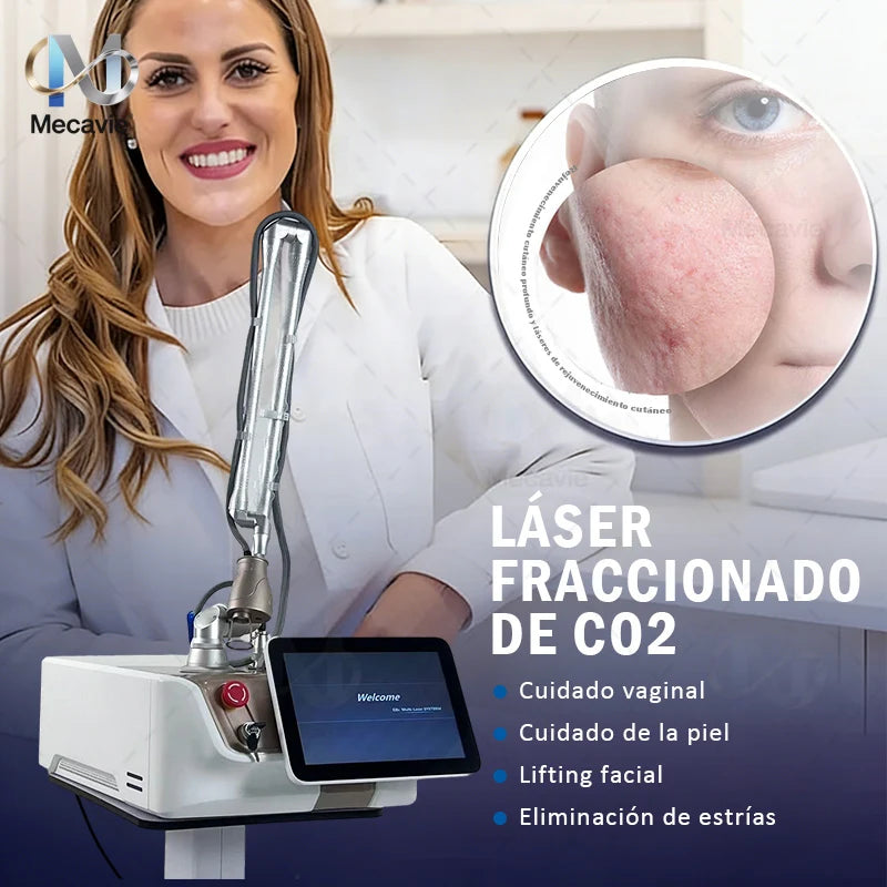 Máquina portátil de eliminación de cicatrices con láser fraccionado de CO2, sin dolor: elimina tatuajes, manchas, acné, antienvejecimiento, reduce las arrugas, tensa y aclara la piel.