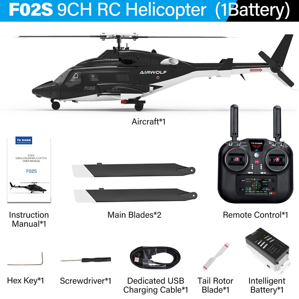 NUEVO Helicóptero RC YUXIANG Airwolf Escala 1:34 Avión 9CH GPS 2.4GHZ Doble Motor Aeronave RC