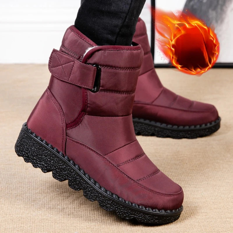 Botas De Mujer antideslizantes impermeables Botas De nieve De invierno zapatos De plataforma para Mujer Botas De tobillo cálidas zapatos acolchados De algodón Botas De Mujer