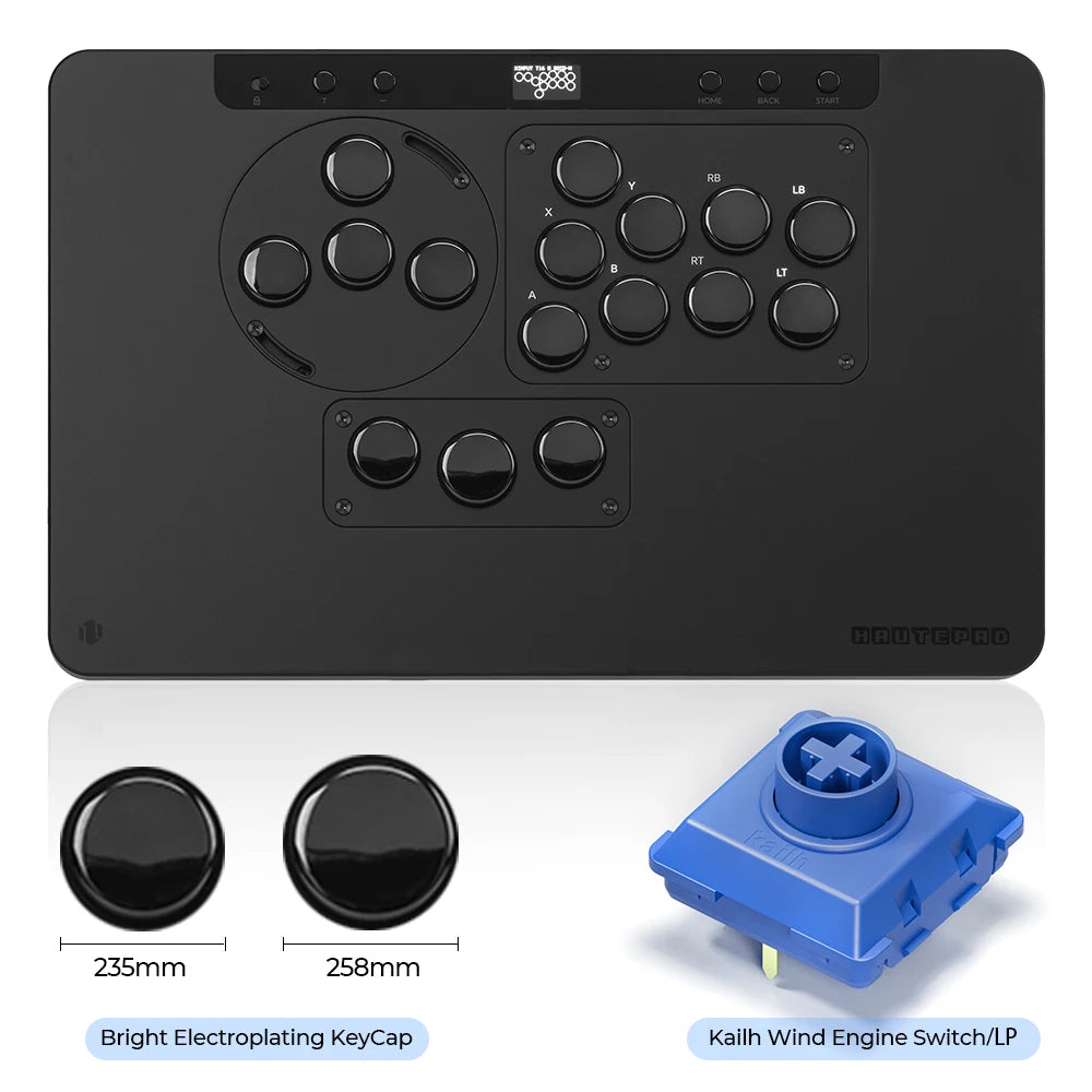 Controlador arcade Haute42 HautePad X Hitbox Leverless, Fight Stick sin palanca para PC/PS4/PS5, controlador tipo stickless con módulo LP/MX reemplazable