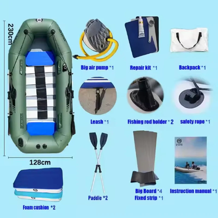 Solarmarine 2,3 M PVC bote de pesca inflable bote canoa barcos de carreras y Kayak de esquí acuático para adultos deportes acuáticos al aire libre