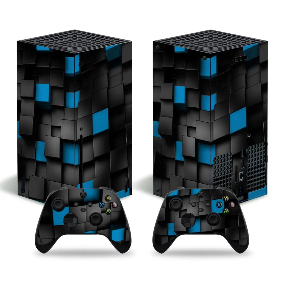 Para xbox series X pegatina de piel diseño de calavera roja calcomanía cubierta pieles de pvc para xbox series X pegatina de vinilo para xbox series X