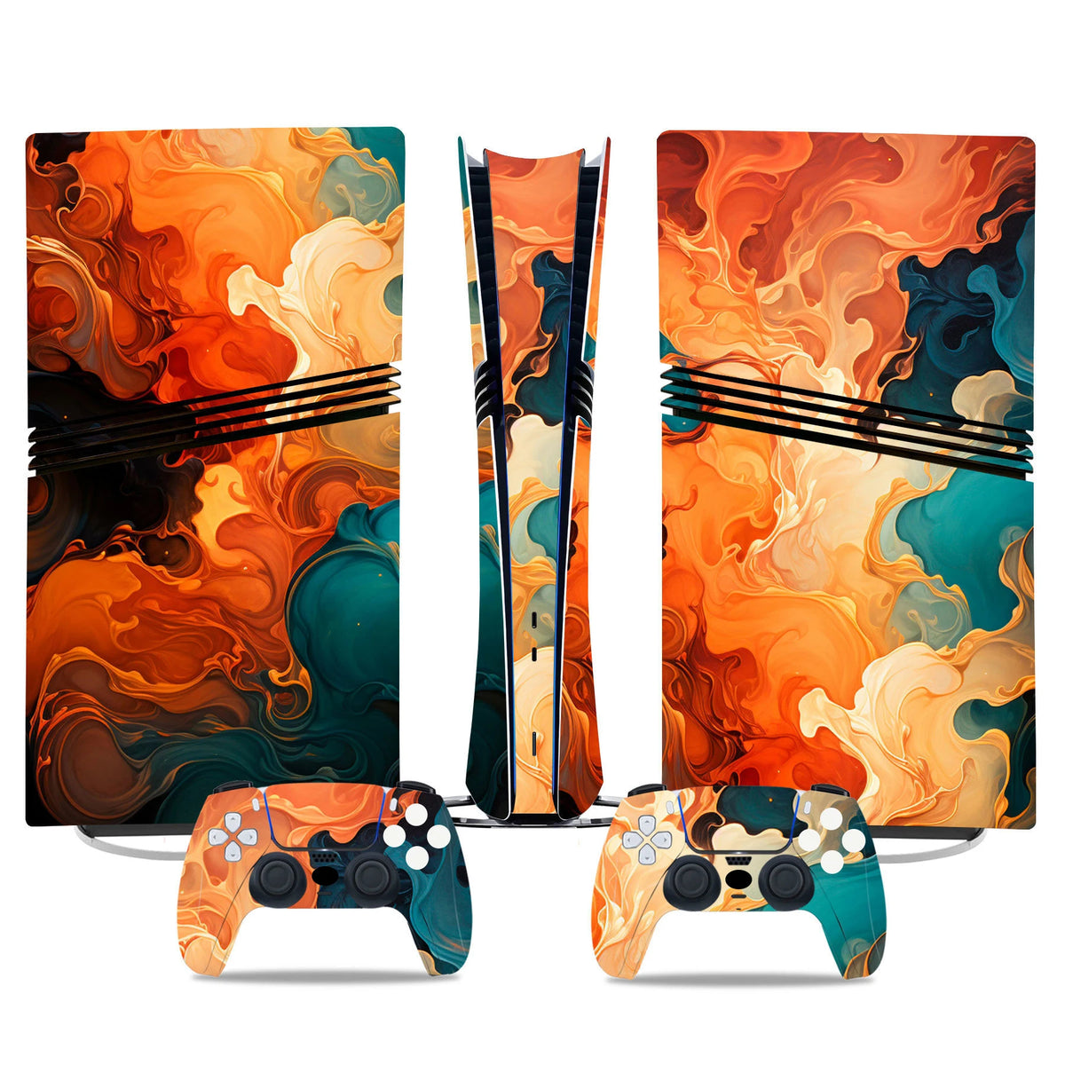 Adhesivo de vinilo decorativo para PS5 Pro Digital, funda de cobertura completa para consola de juegos y 2 controles