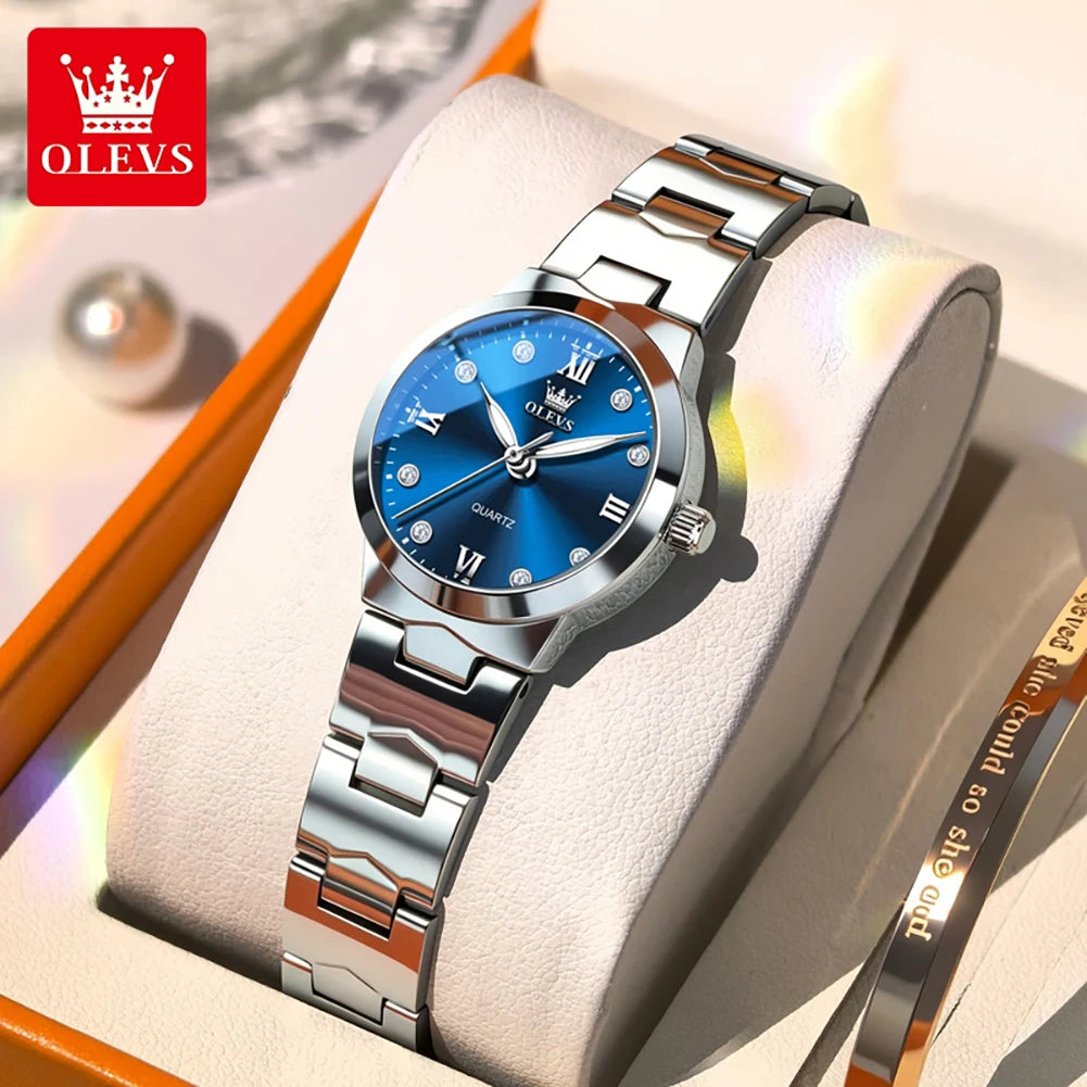 Reloj de cuarzo elegante y moderno para mujer OLEVS, reloj de pulsera resistente al agua con funciones luminosas, caja de regalo incluida, modelo 3735