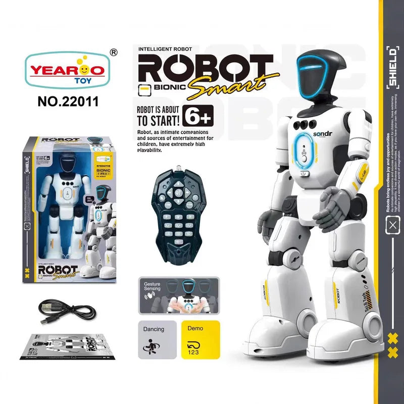 Juguete robot biónico interactivo Yearoo con control remoto por gestos, programable, con sensores de IA, funciones de canto, baile y aprendizaje temprano para niños