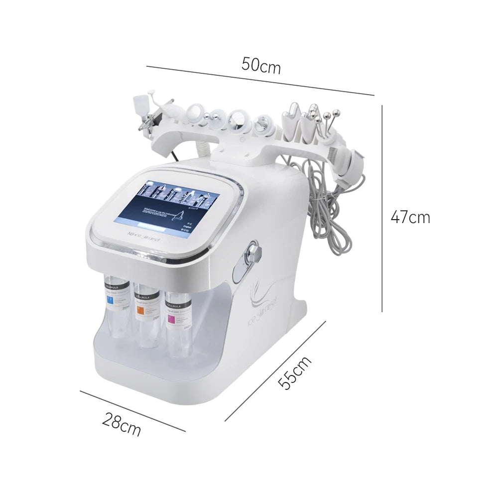 Novlora 10 en 1 Máquina Facial de Hidro-Oxígeno Ice Skin, Limpieza Profunda, Eliminador de Puntos Negros, Microdermoabrasión, Peeling Acuático, Exfoliante para la Piel, Cuidado de la Piel, SPA