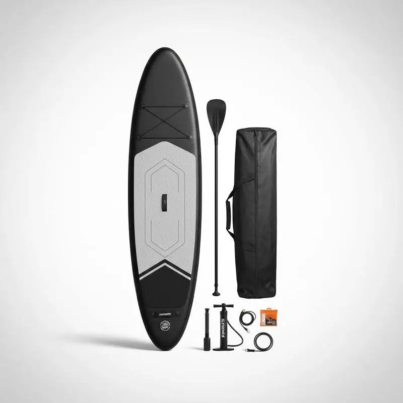 Set de tabla de paddle surf inflable negra 330x76x10 cm