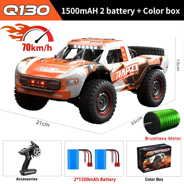 Coche teledirigido WLtoys Q130 1:14 2.4G todoterreno, furgoneta de escalada, modelo de carreras RC con motor de escobillas de alta velocidad, juguete por control remoto, regalo