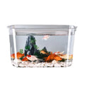Pecera de plástico transparente a prueba de explosiones, recipiente para peces dorados de escritorio, anticaída, de PET, pequeño tanque de agua ecológico