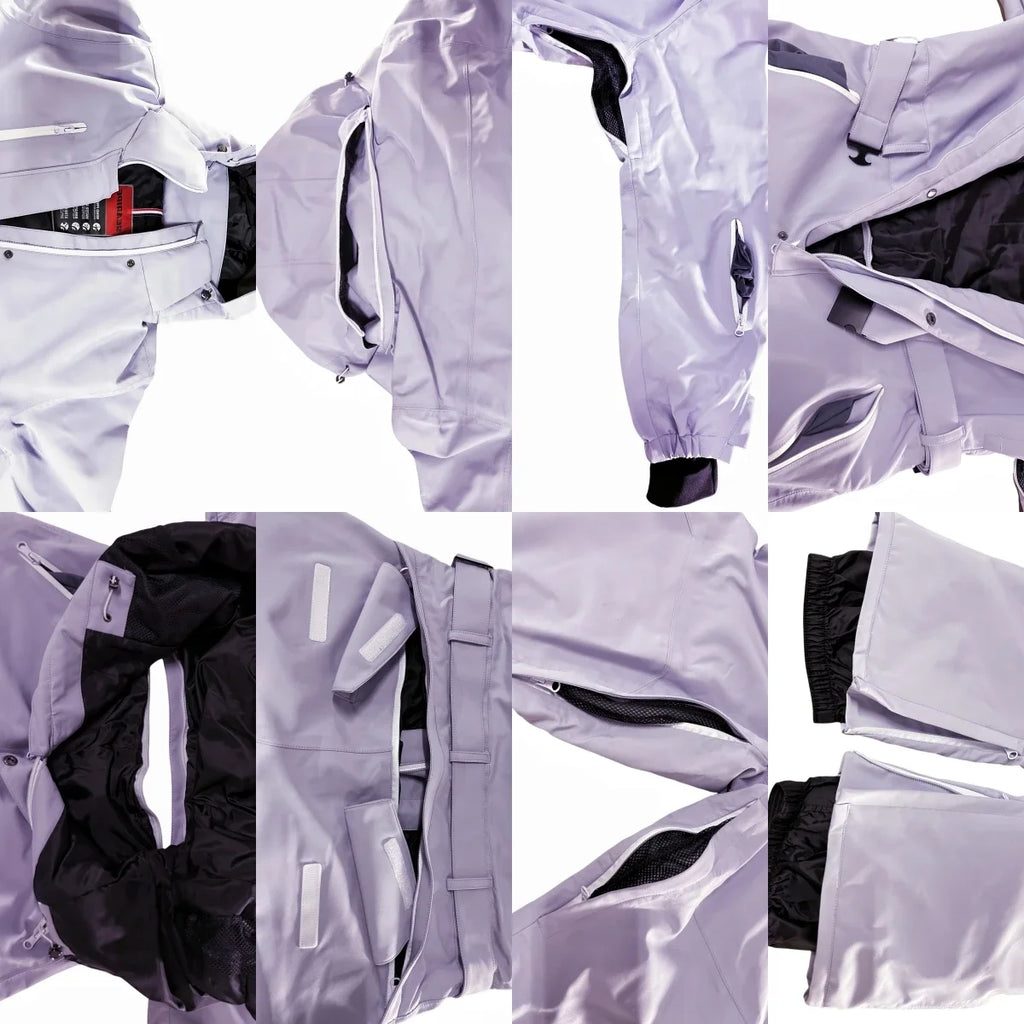2025 Suites de esquí de invierno para mujer, chándal de esquí cálido para exteriores, trajes de Snowboard a prueba de viento, ropa para parejas, monos de nieve impermeables