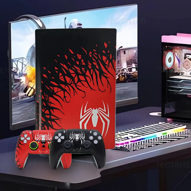 Adhesivo de vinilo para consola PS5 Edición Disco con juego de 2 pegatinas para mando de PS5, accesorios de cubierta
