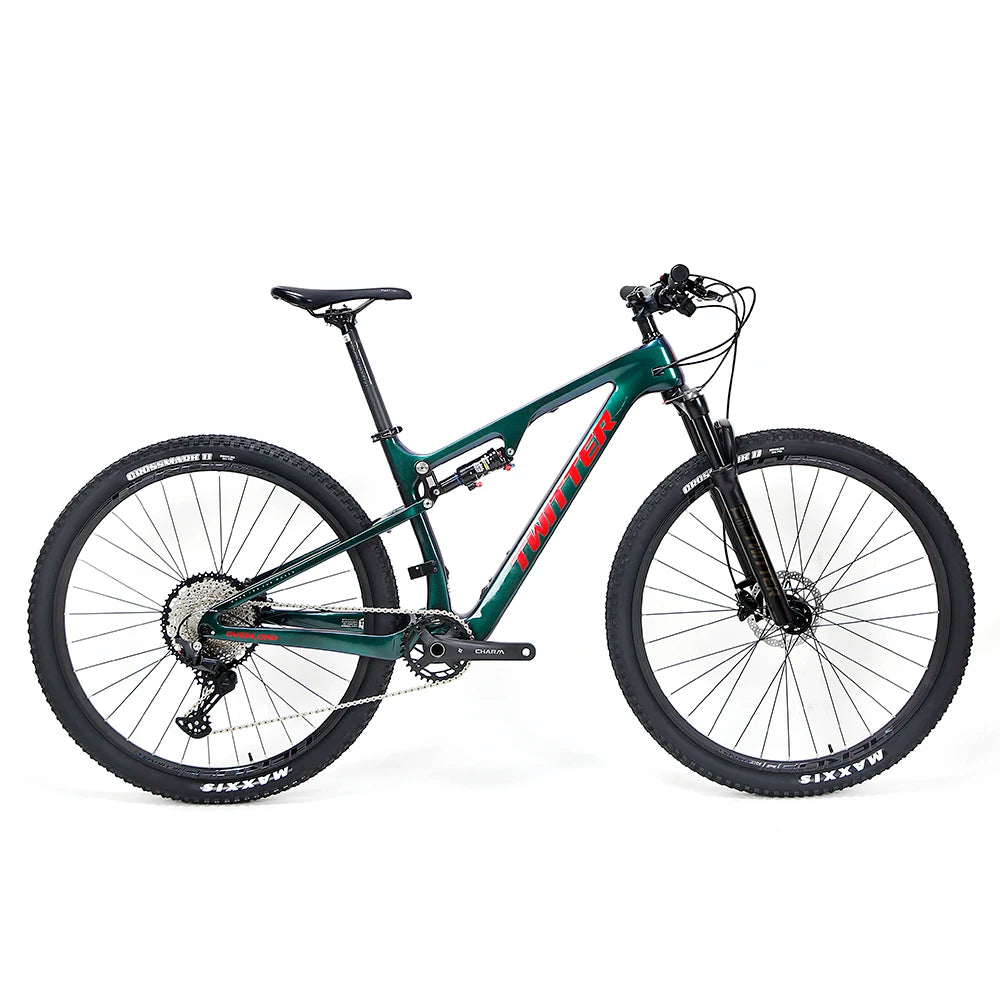 Bicicleta de montaña de doble suspensión de fibra de carbono económica, bicicleta de descenso para hombre con transmisión Deore 12V, doble suspensión, 29 pulgadas, en venta