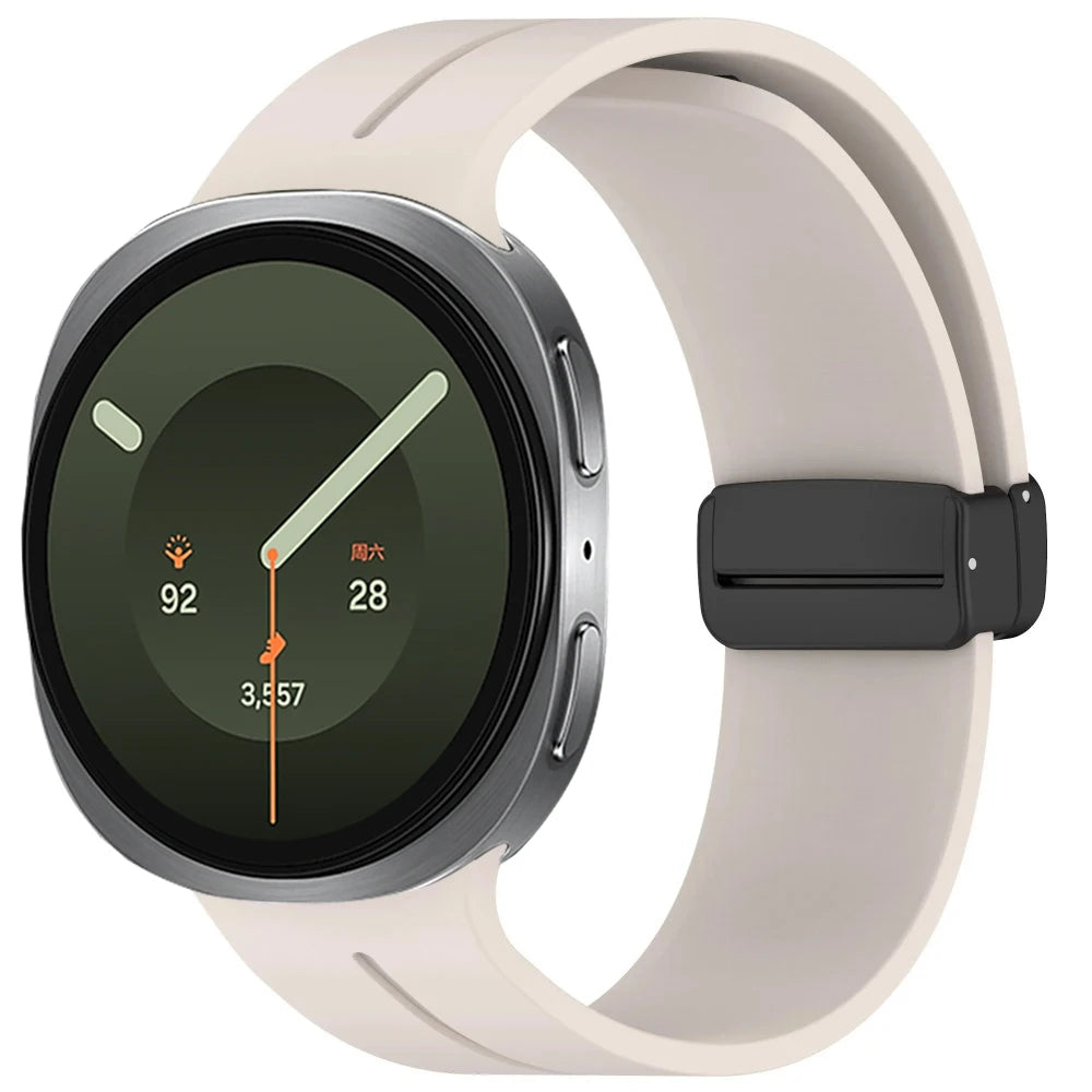 Correa de silicona suave para Samsung Galaxy Watch 9/8 40/44mm con hebilla magnética, banda transpirable para Galaxy Watch 8 Classic 46mm