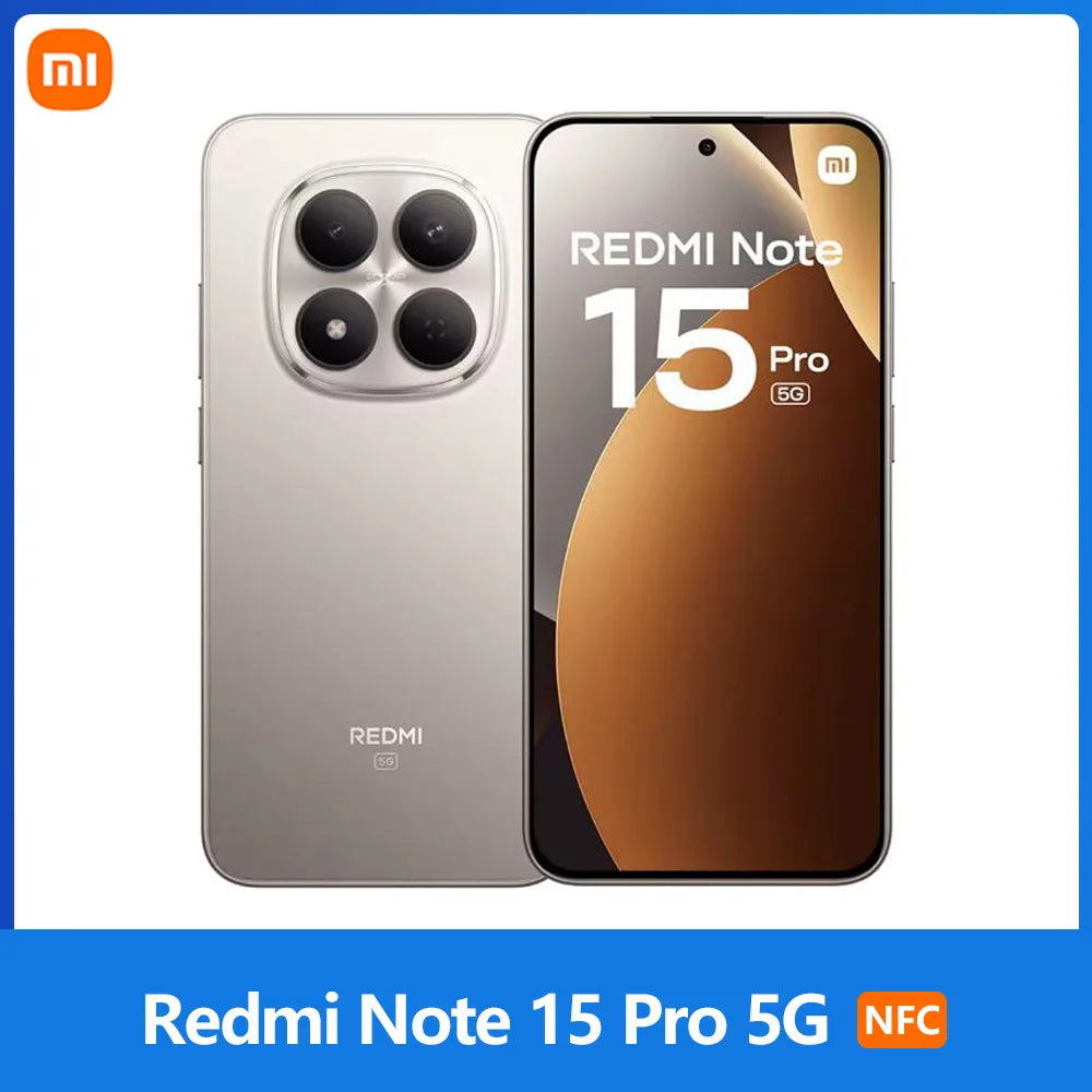 Xiaomi Redmi Note 15 Pro 5G, NFC, 6.83-inch 1.5K CrystalRes AMOLED Display, 120 Hz, 200 MP Camera, 6580 mAh Battery, IP68