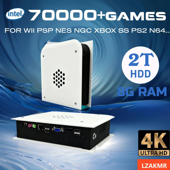Consola de juegos retro con 8 GB de RAM, 2 TB de ROM, procesador M15, sistema Batocera, procesador I3-3110M, más de 70 000 juegos para Wii, PS2, PSP, NGC, N64 y Windows 11. Se puede jugar en la televisión.