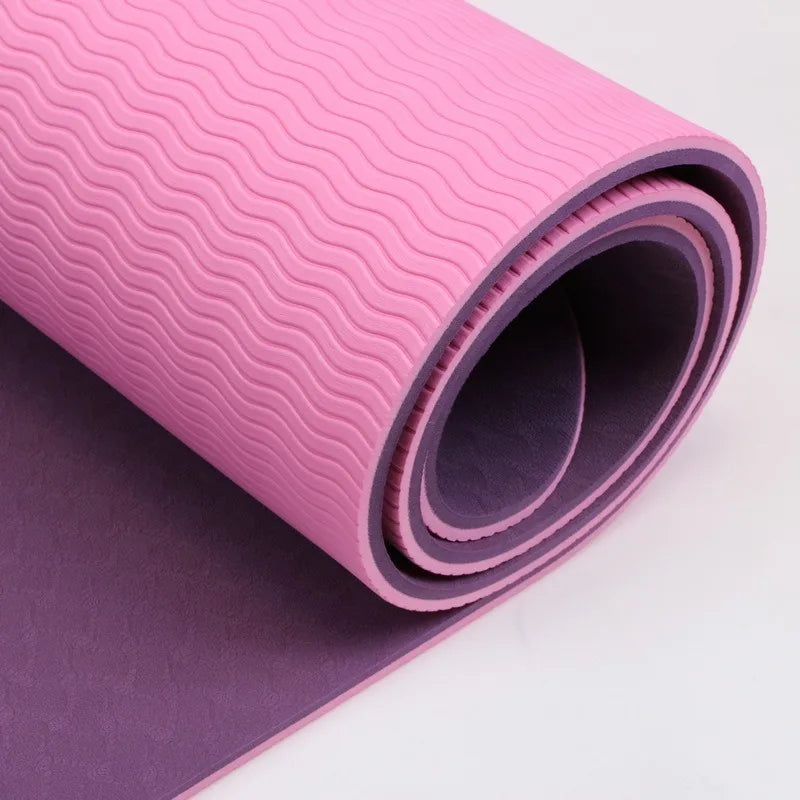 Colchoneta de Yoga Antideslizante para Fitness, Deporte, Pilates y Gimnasia, de TPE de 6MM de Grosor, para Ejercicio en el Suelo