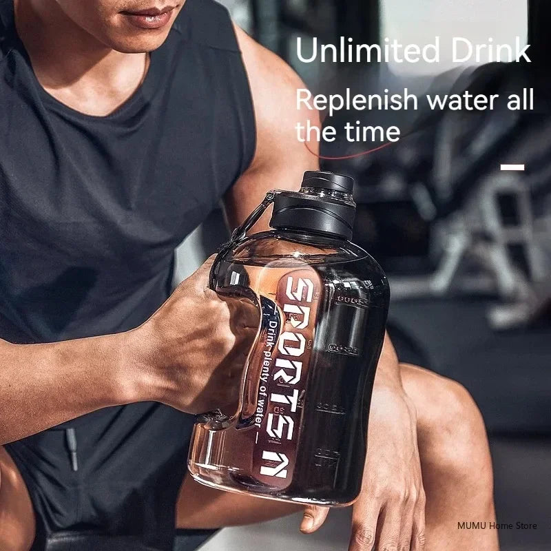 Botella de agua deportiva de 1,7l/2,7l/4L/5L, taza para gimnasio y ciclismo, botella de agua portátil de gran capacidad para Fitness, Camping, agua para hombres
