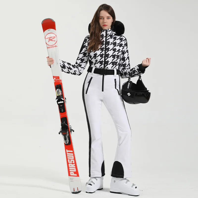 Traje de esquí para mujer, mono, térmico, grueso, impermeable, a prueba de viento, ropa deportiva para exteriores, snowboard, montaña, nuevo, Invierno