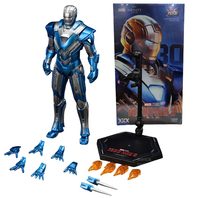 ZD Toys Iron Man figura de acción Mark 35 pargo rojo Iron Man MK 24 MK 22 MK 47 Tony Stark Ironman figura acción coleccionar juguete para regalo