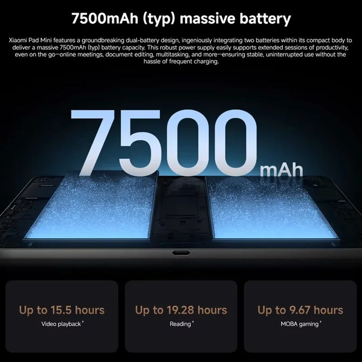 Versión Global Xiaomi Pad Mini Tablet Procesador MediaTek Dimensity 9400+ Batería de Gran Capacidad de 7500mAh Pantalla de 8.8" 3K 165Hz 67W