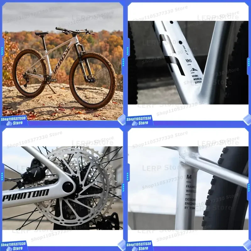 Carbon Fiber 29er Hardtail MTB with Aluminum Alloy Suspension Fork 12 Speed Disc Brake Lightweight Cross Country Trail Bike