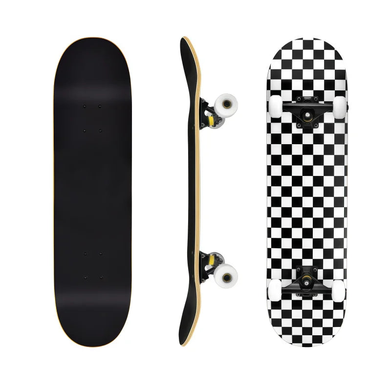 Patineta Profesional de Madera de Arce de 7 Capas, Resistente, Capacidad de 240 Libras, Tabla Completa para Principiantes y Adultos, con Doble Kick Estable