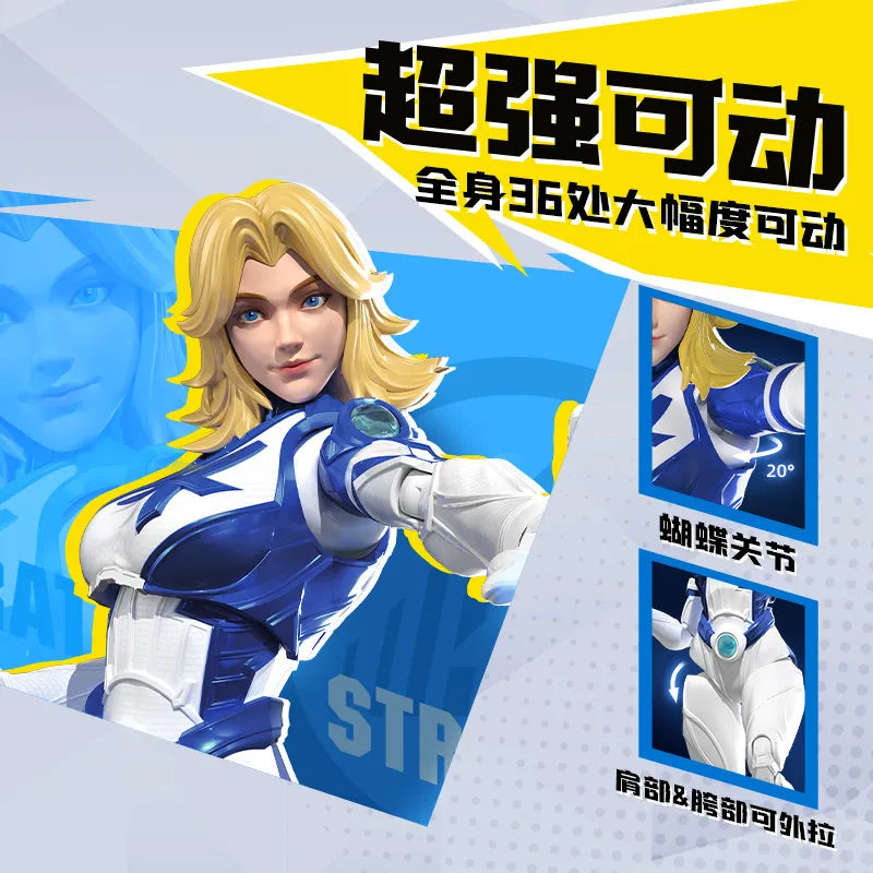 Blokees MARVEL RIVALS CHAMPION CLASS INVISIBLE WOMAN JEFF THE LAND SHARK Figuras de Acción Articuladas Juguetes de Modelo Ensamblables