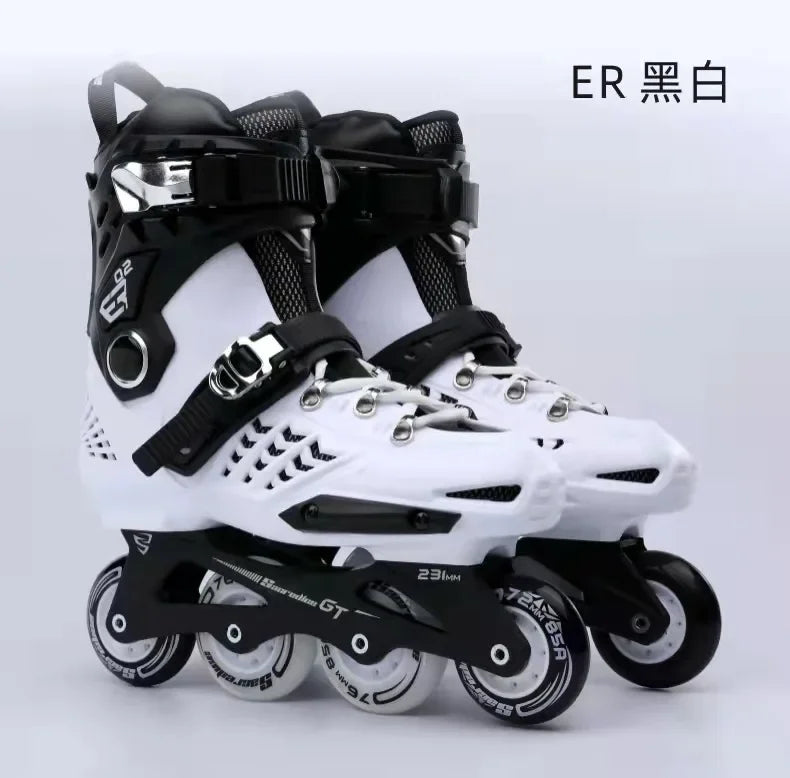 Patines en línea para adultos, figura plana, 12 zapatos de patinaje a elección, zapatillas de deporte para exteriores, camiones de aluminio avanzados para principiantes, ruedas de PU geniales