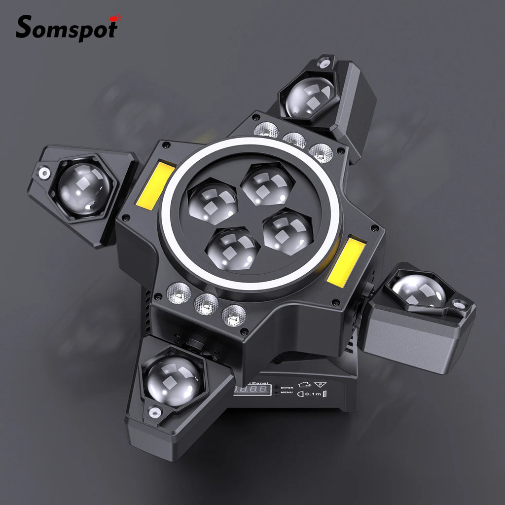 Luz de cabeza móvil Somspot 120W 4 en 1, luz de lavado RGBW, efecto de haz Bee Eye, luz láser con control remoto, luces de DJ para discoteca, fiesta, escenario, proyector de iluminación para conciertos, bodas, teatros, espectáculos en vivo, bares y clubes