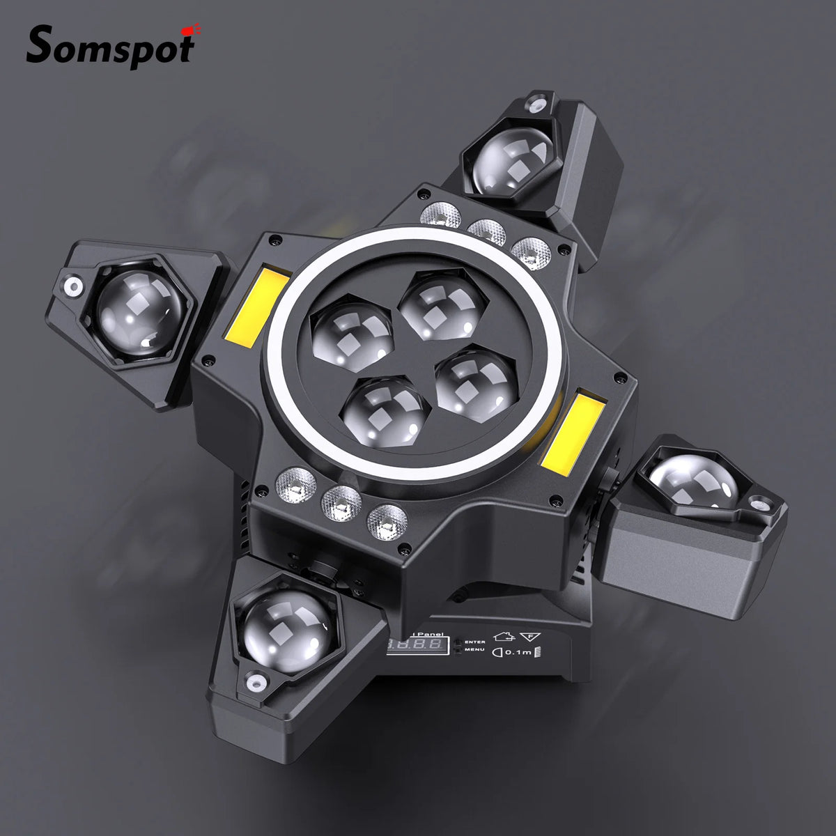 Luz de cabeza móvil Somspot 120W 4 en 1, luz de lavado RGBW, efecto de haz Bee Eye, luz láser con control remoto, luces de DJ para discoteca, fiesta, escenario, proyector de iluminación para conciertos, bodas, teatros, espectáculos en vivo, bares y clubes