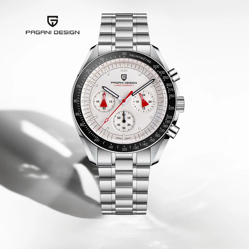 Reloj de lujo para hombre PAGANI DESIGN Moon 2026, cronógrafo de cuarzo, cristal de zafiro AR, mecanismo japonés VK63, reloj deportivo luminoso