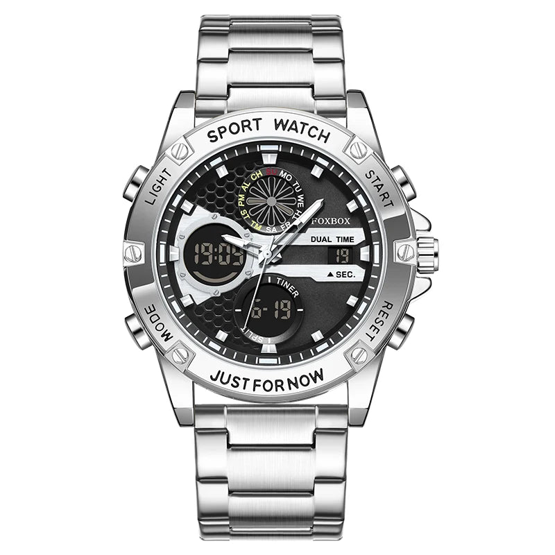 Reloj LIGE de alta gama para hombre, reloj de pulsera de cuarzo con cronógrafo, militar, deportivo, resistente al agua y con correa de piel