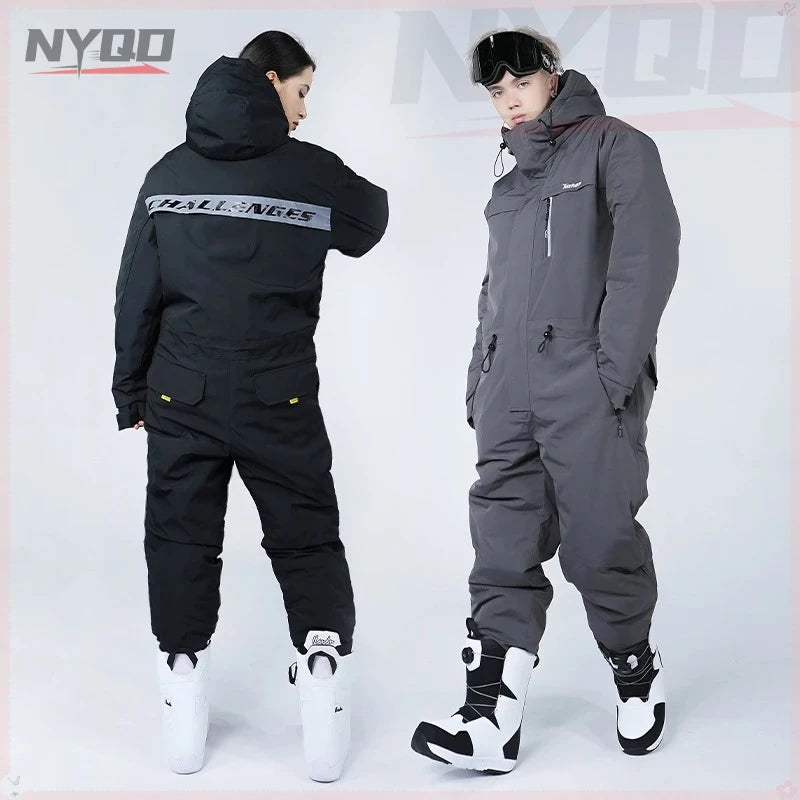 Traje de motociclismo de invierno, mono de esquí a prueba de frío, impermeable al aire libre, a prueba de viento, ropa de pesca integrada cálida y gruesa