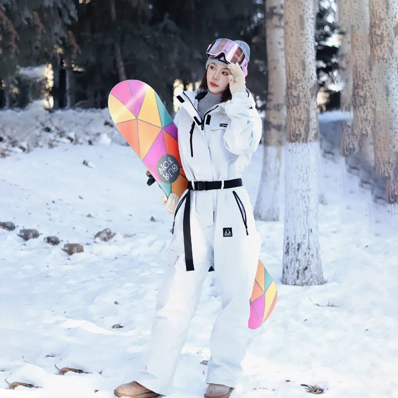 Traje de Esquí de una Pieza para Hombre y Mujer, Térmico, Impermeable, para Nieve, Overol para Snowboard, комбинезон горнолыжный женский