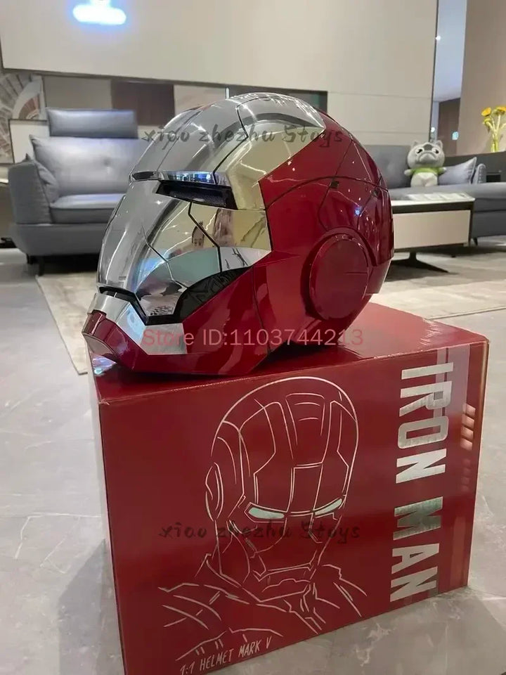 Casco de Iron Man Mk5 Mk7 Mk50 Mk17, Casco Usable con Control Remoto de Voz Eléctrico, Regalo Coleccionable para Adultos para Juego de Roles