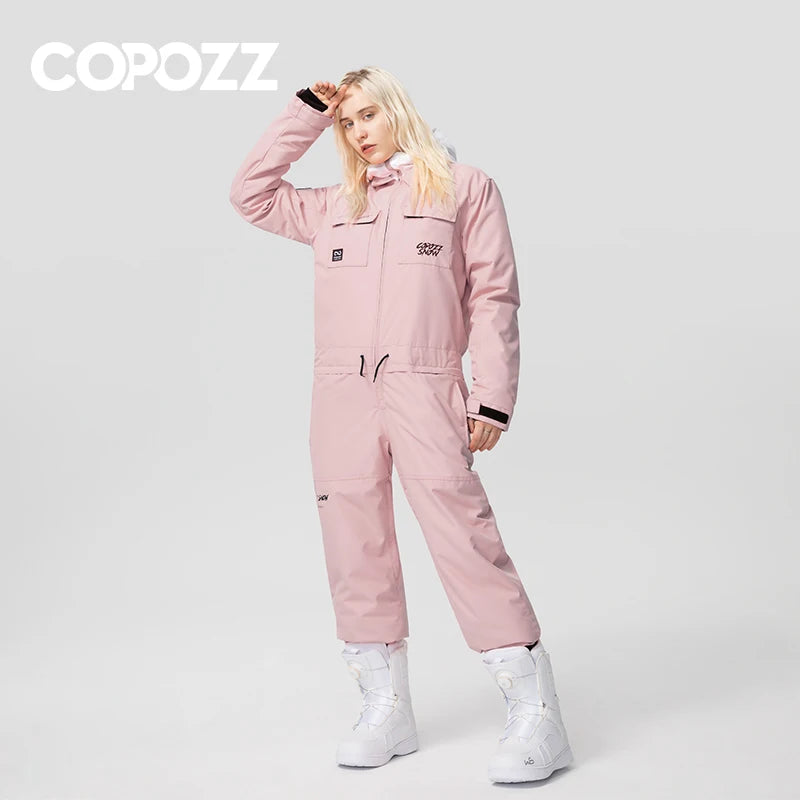 COPOZZ-traje de esquí de invierno para hombre y mujer, monos de esquí cálidos e impermeables, deportes al aire libre, Snowboard, mono de esquí de una pieza, ropa de esquí