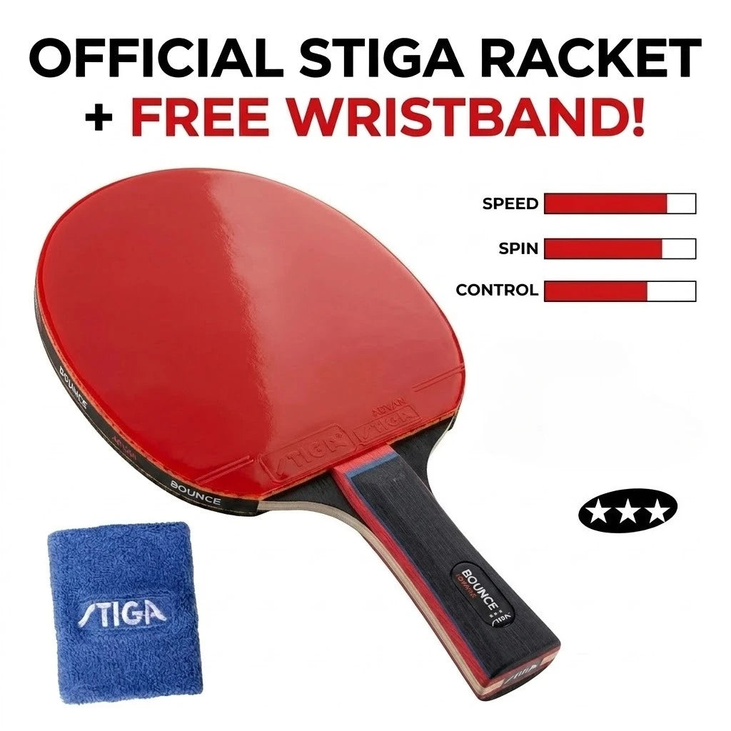 Raqueta de Tenis de Mesa STIGA 3/4/5/6 Estrellas CARBOTable, Paleta de Ping Pong para Ataque Rápido Avanzado, Gomas Antideslizantes con Puntos en el Interior