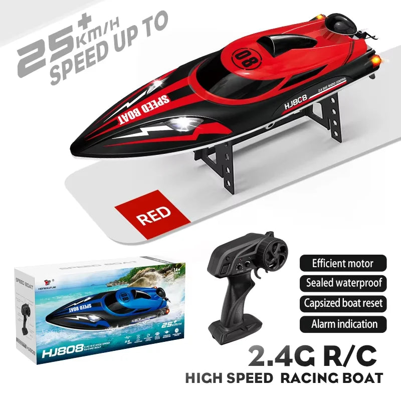 Lancha rápida RC de verano 2.4Ghz 25km/h, barco de carreras a control remoto resistente al agua, juguete acuático para niños, modelo