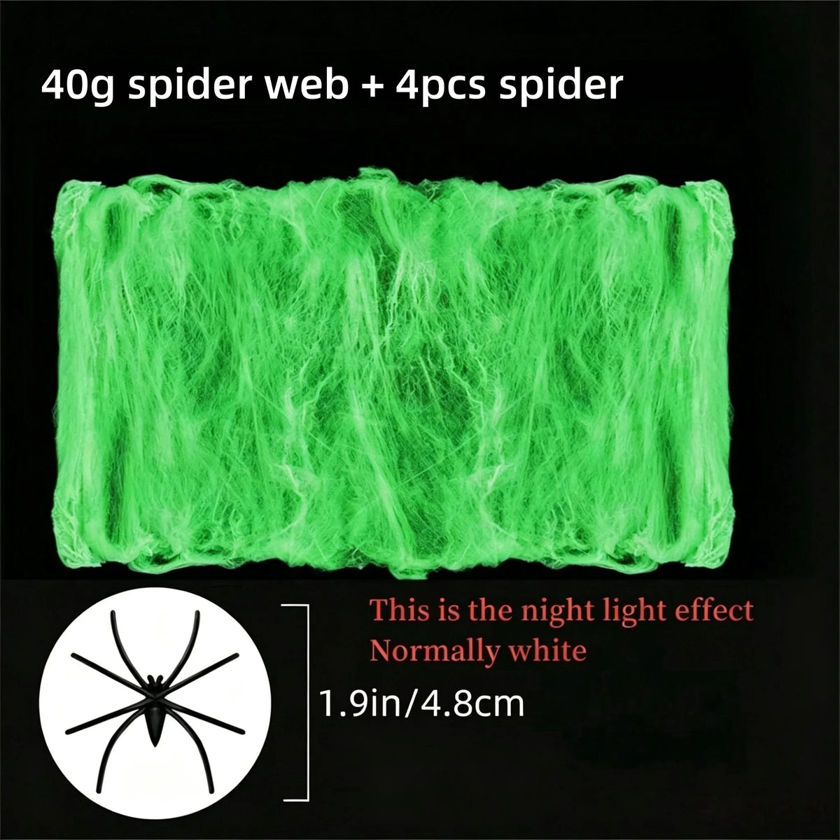 Telaraña brillante en la oscuridad para Halloween, decoraciones de Halloween, telarañas falsas elásticas para decoración espeluznante en interiores y exteriores.