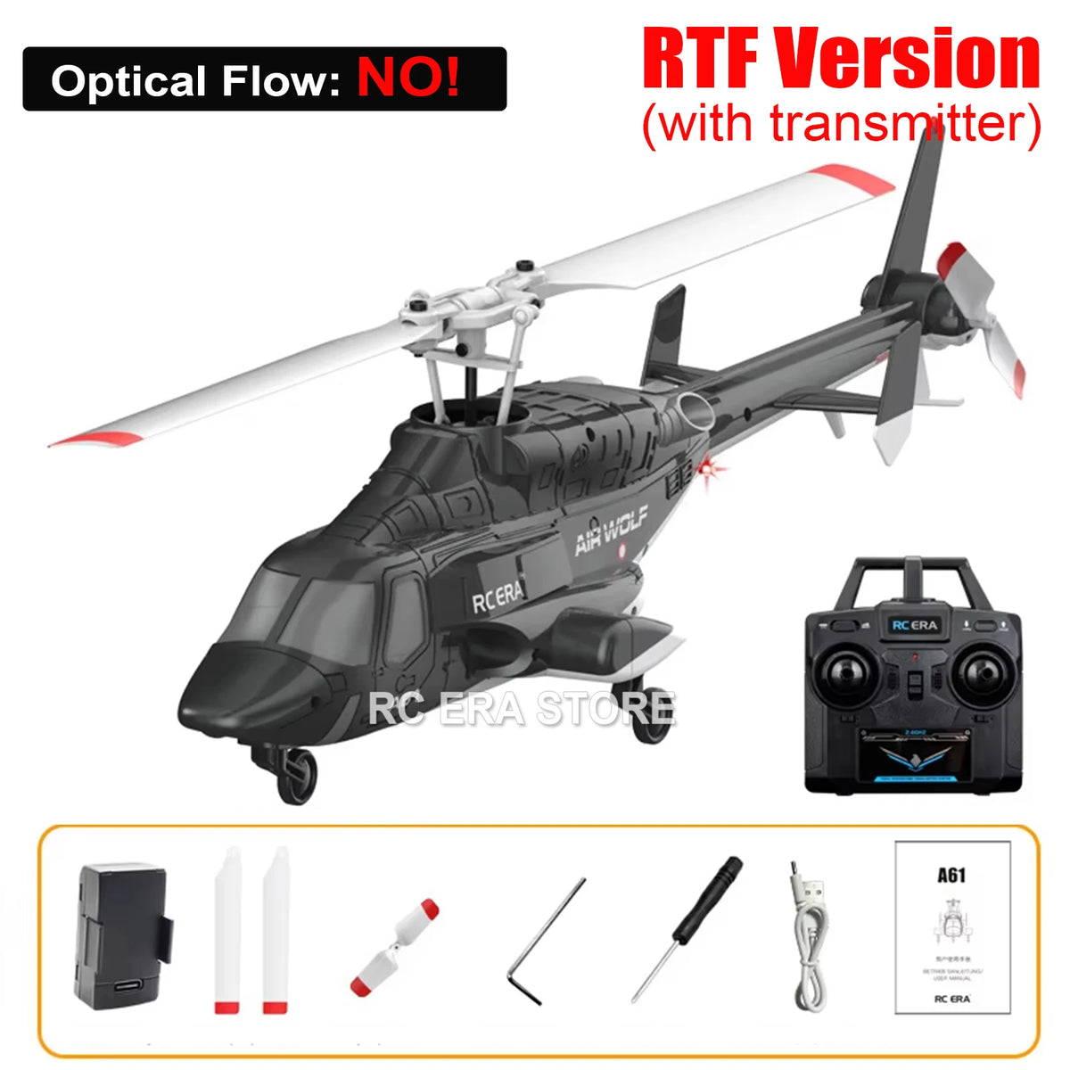 RC ERA A61 Mini Airwolf 4CH RC helicóptero 2,4G 6-Aixs giroscopio estabilizado mantenimiento de altitud Helicóptero de Control remoto juguetes para chico adulto