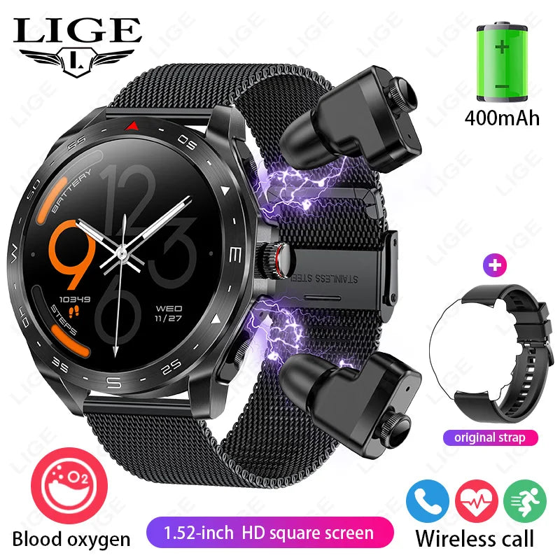 New T95 Smart Watch TWS 2-in-1 Bluetooth Earphones with Built-in Speaker HIFI Sound Quality Noise Canceling Earplugs Smartwatch